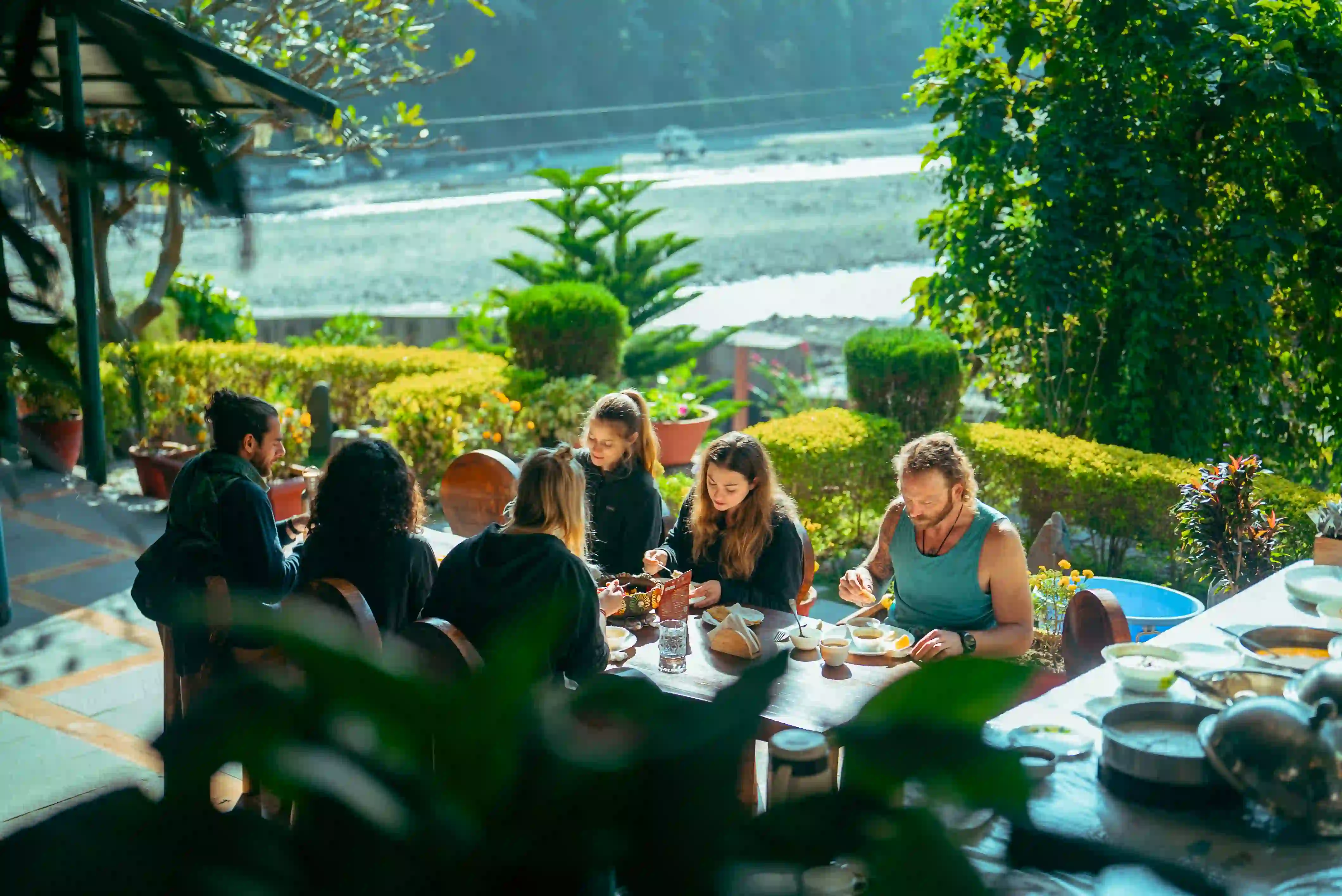 Students having lunch
